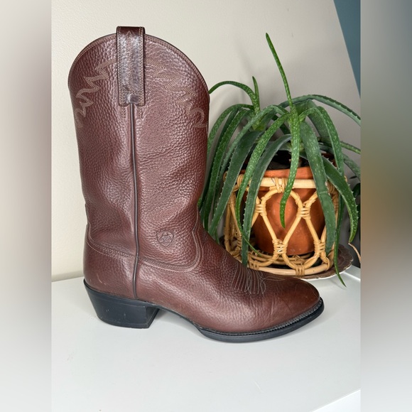 Ariat Brown Leather Western Cowboy Boots Men’s 10.5D Roper Ranch Boots - Picture 7 of 14